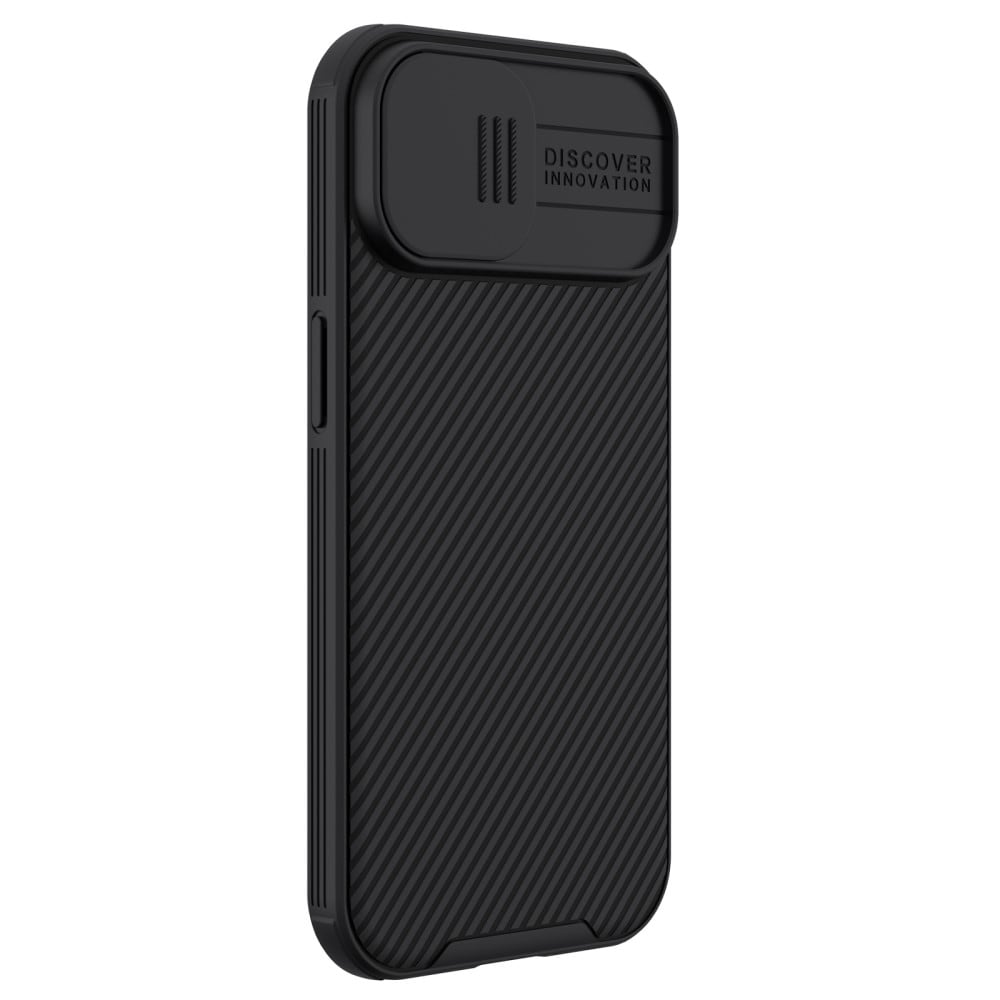 iPhone 15 Cover med kamerabeskyttelse - CamShield, Sort