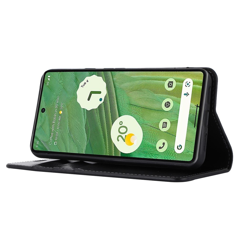 Google Pixel 8 Pro Smidigt mobiletui i ægte læder, Sort