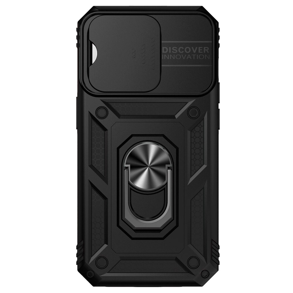 iPhone 15 Pro Cover med kamerabeskyttelse & fingerring, Sort