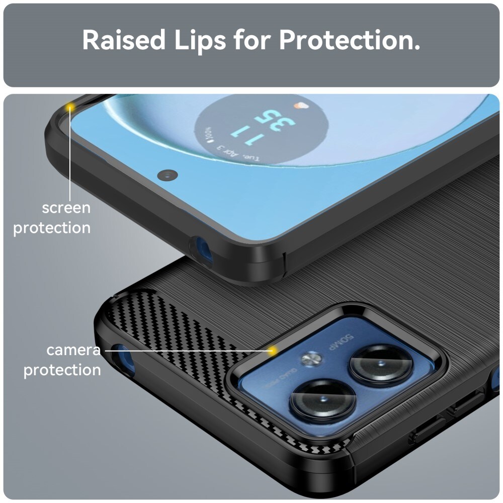 Motorola Moto G14 TPU-cover Brushed, Sort