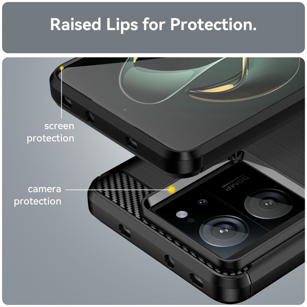 Xiaomi 13T Pro TPU-cover Brushed, Sort