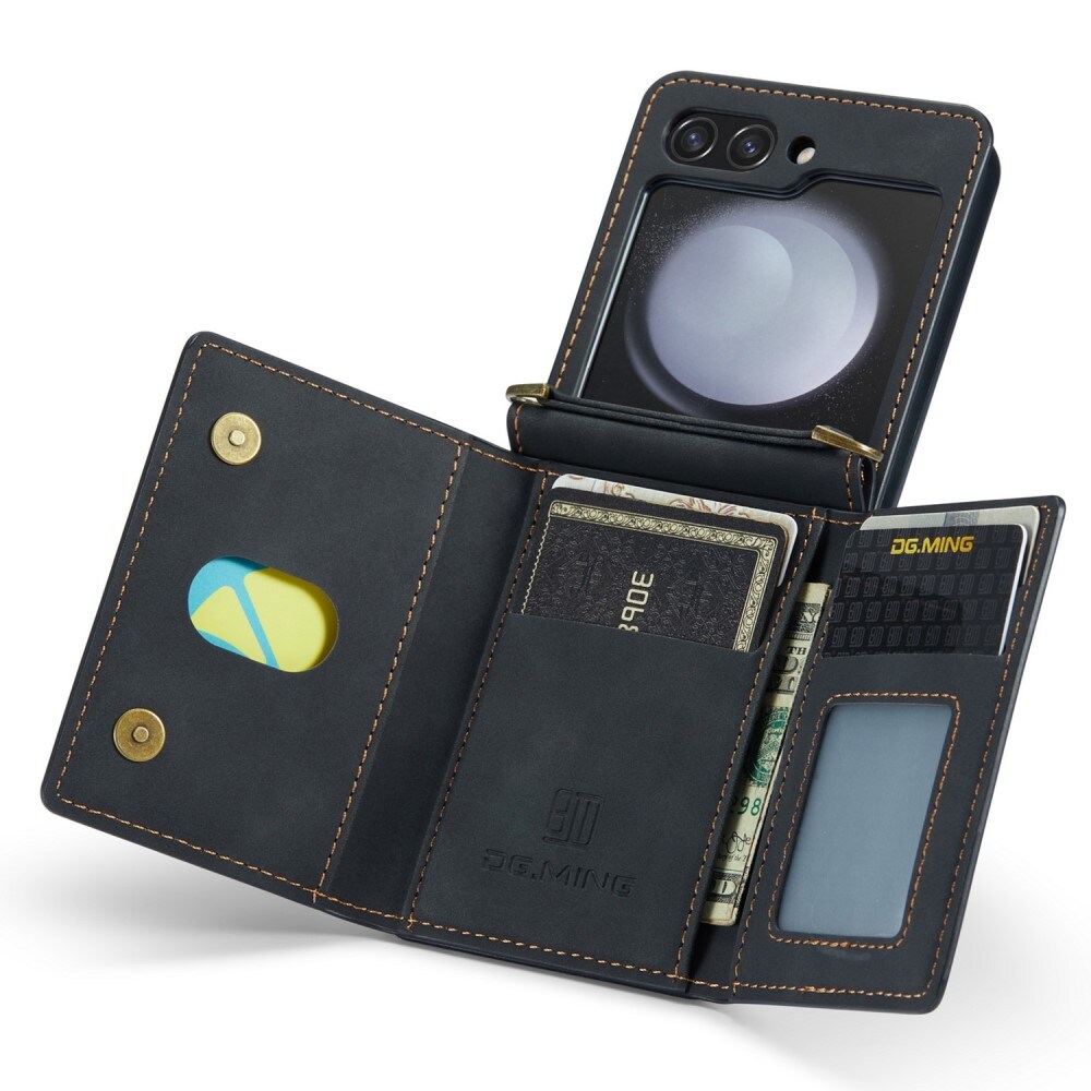 Samsung Galaxy Z Flip 7 FE Cover med indbygget pung, Sort