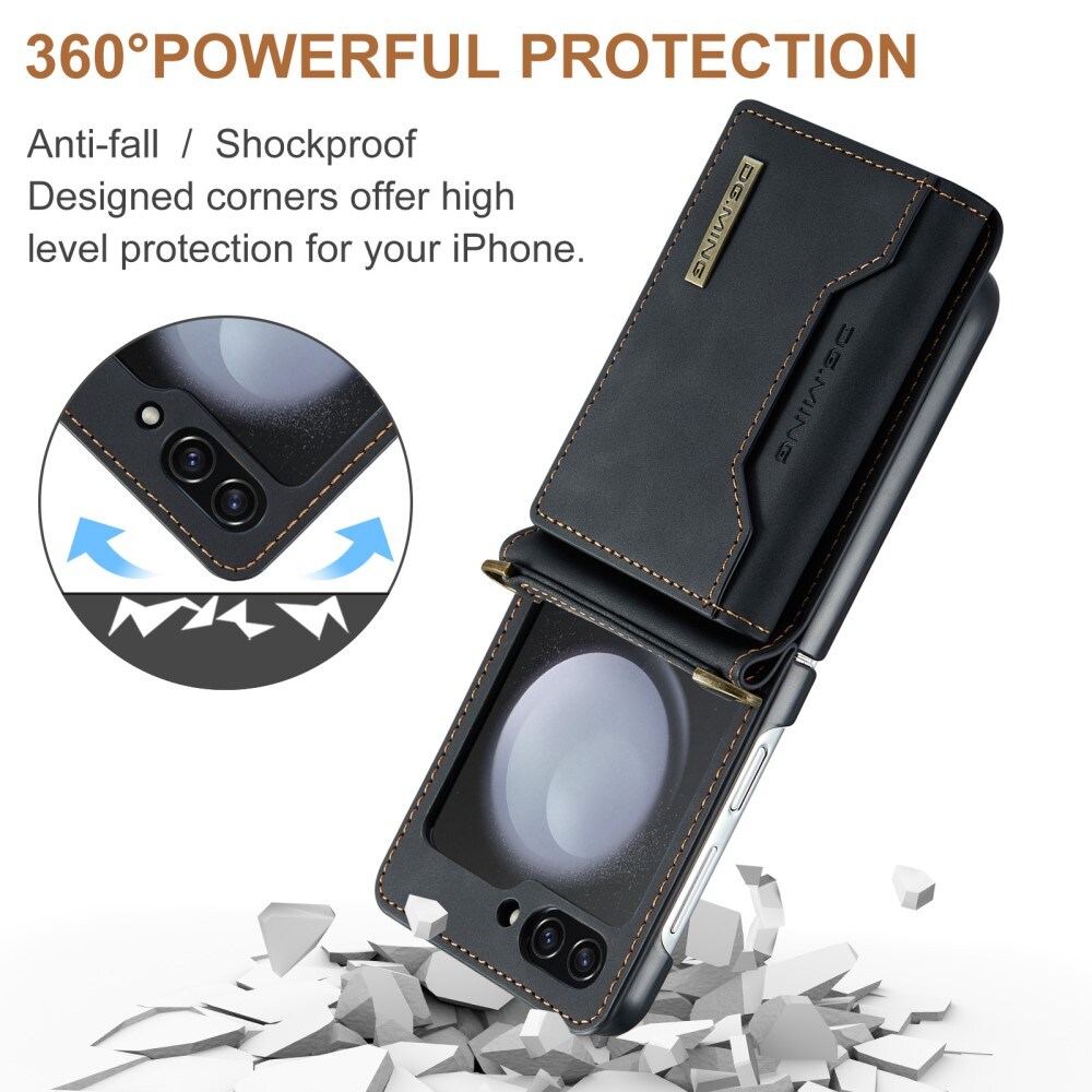 Samsung Galaxy Z Flip 7 FE Cover med indbygget pung, Sort