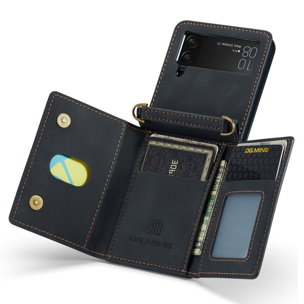Samsung Galaxy Z Flip 3 Cover med indbygget pung, Sort