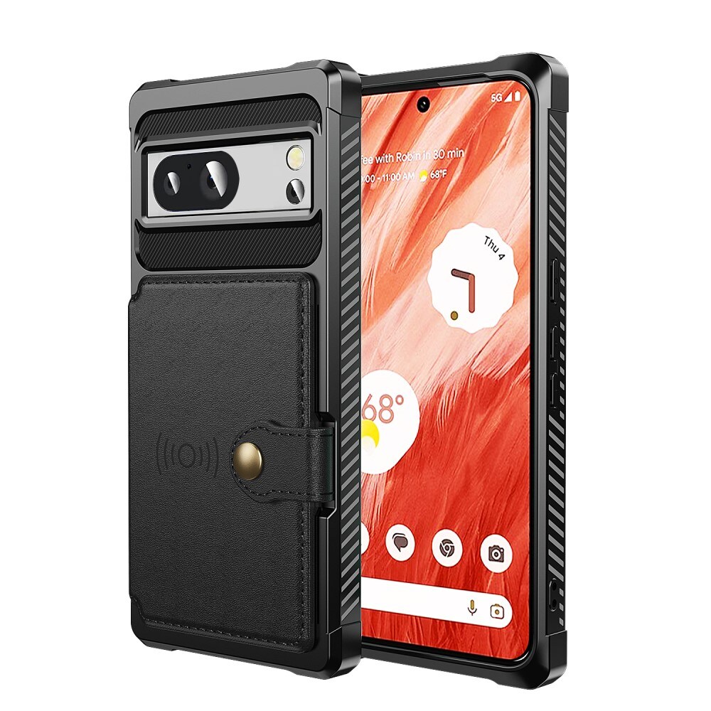 Google Pixel 8 Pro Stødsikkert mobilcover med pung, Sort
