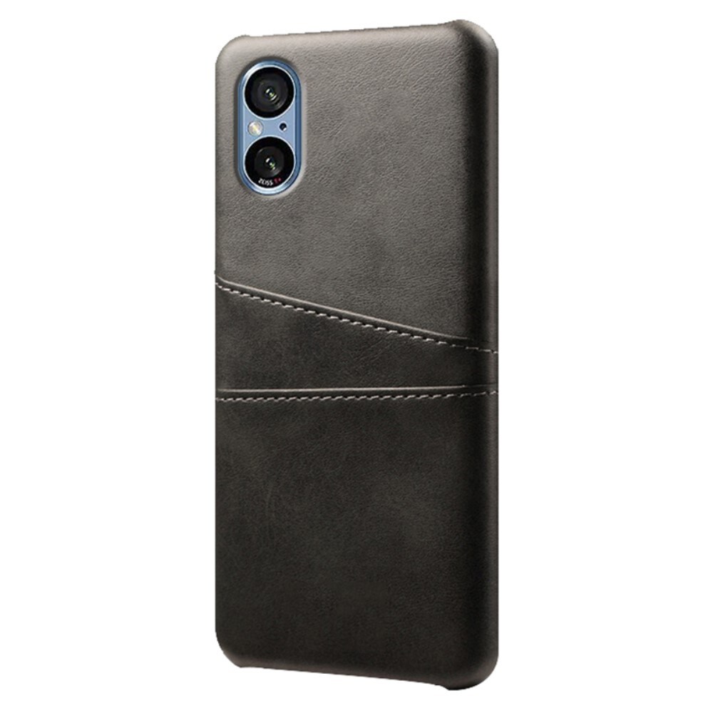 Sony Xperia 5 V Smart cover med 2 kortholdere, Sort