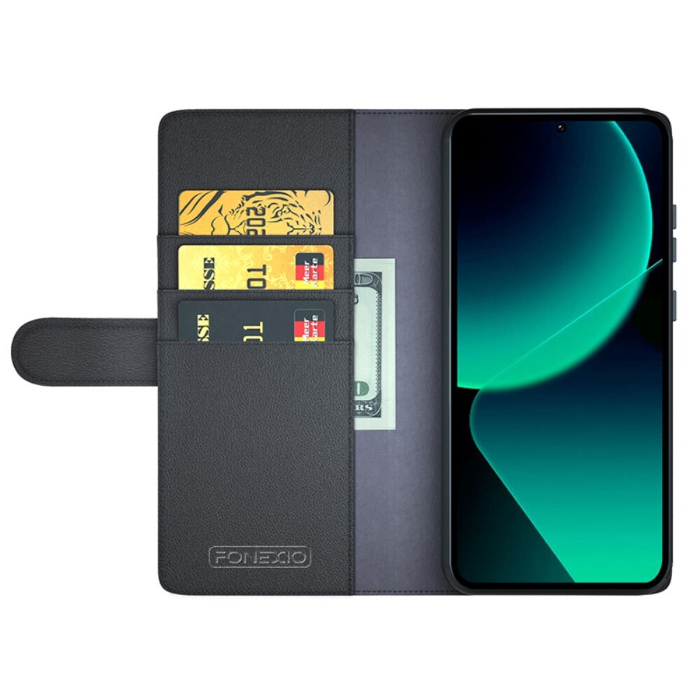 Xiaomi 13T Slankt mobiletui i ægte læder, Sort