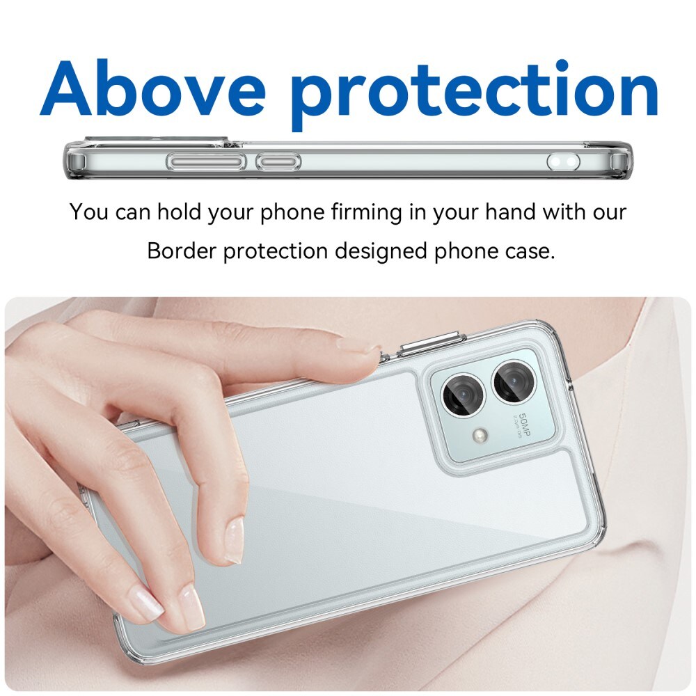 Motorola Moto G84 Crystal Hybrid-cover, Gennemsigtig