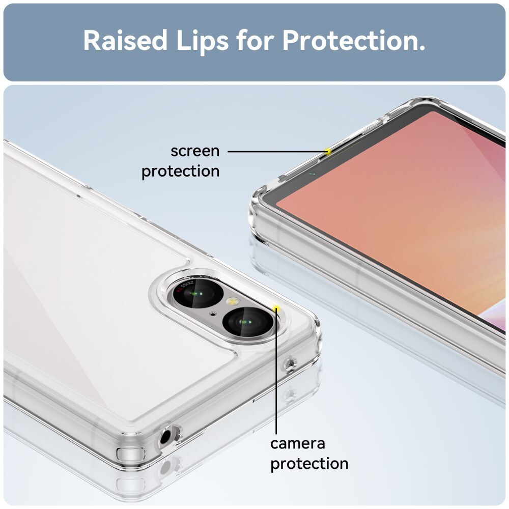 Sony Xperia 5 V Crystal Hybrid-cover, Gennemsigtig