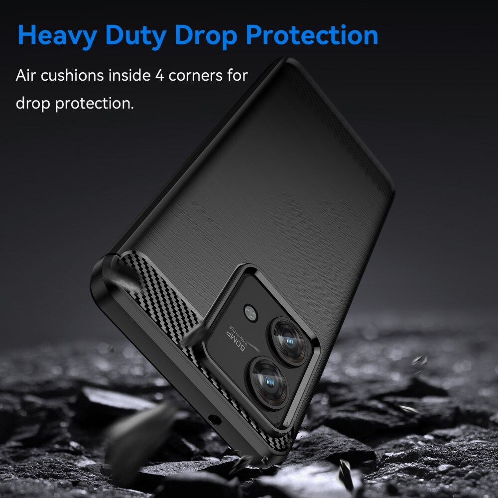 Motorola Edge 40 Neo TPU-cover Brushed, Sort