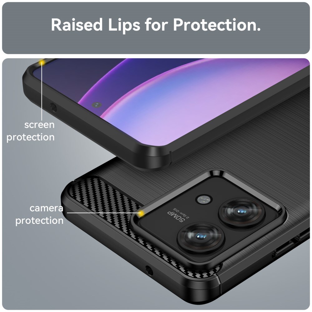 Motorola Edge 40 Neo TPU-cover Brushed, Sort