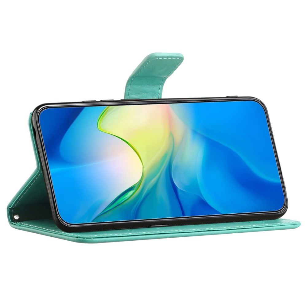 Samsung Galaxy A05s Mobiletui med sommerfugle, Grøn
