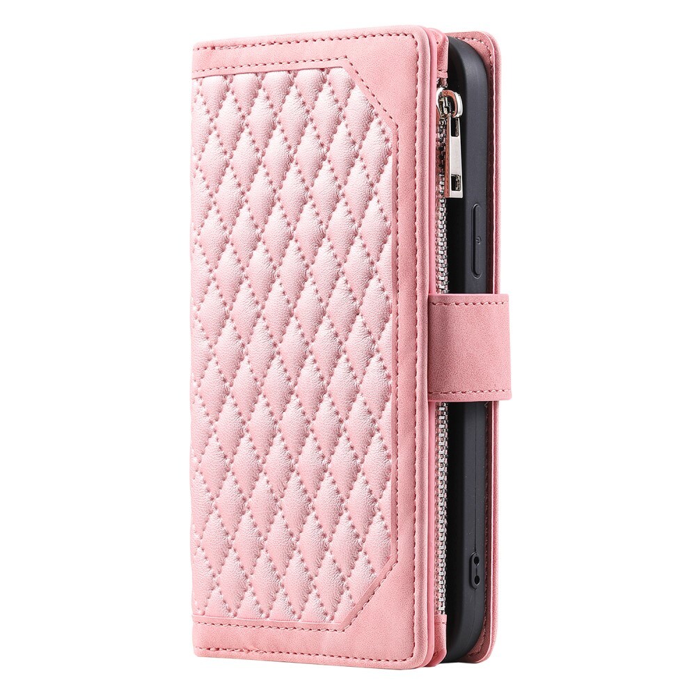 Samsung Galaxy A15 Quiltet pungtaske, Lyserød