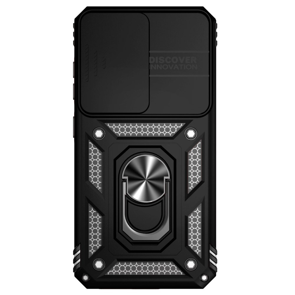 Samsung Galaxy S23 FE Cover med kamerabeskyttelse & fingerring, Sort