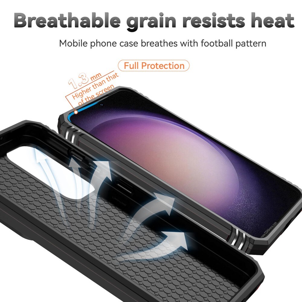 Samsung Galaxy S23 FE Cover med kamerabeskyttelse & fingerring, Sort