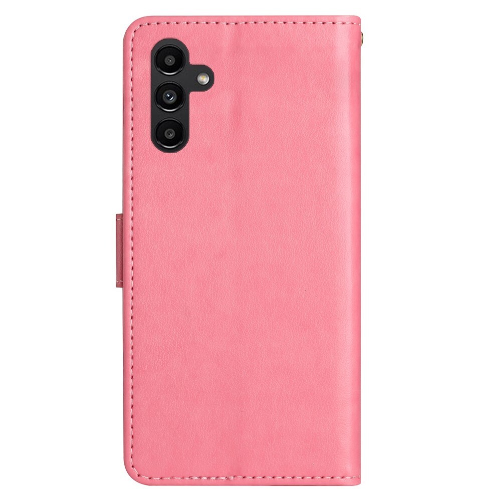 Samsung Galaxy A25 Mobiletui med sommerfugle, Lyserød