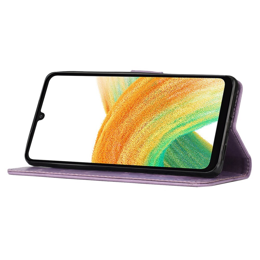 Samsung Galaxy A25 Mobiletui med sommerfugle, Lilla