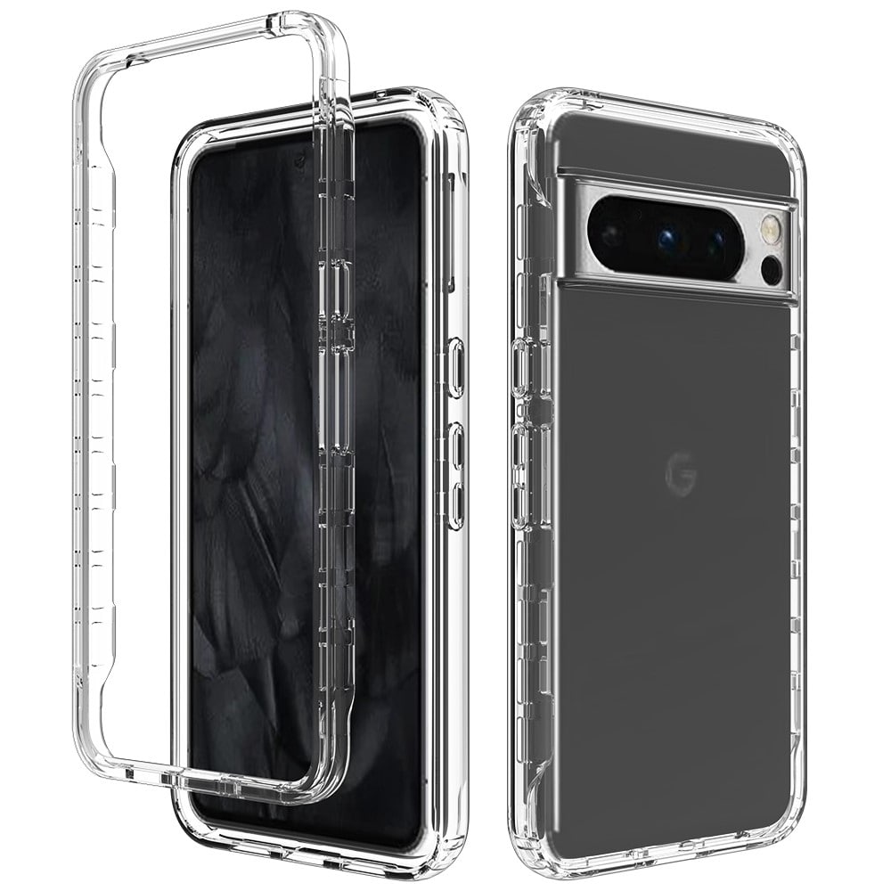 Google Pixel 8 Pro Stødsikkert mobilcover med beskyttelsesramme Gennemsigtig
