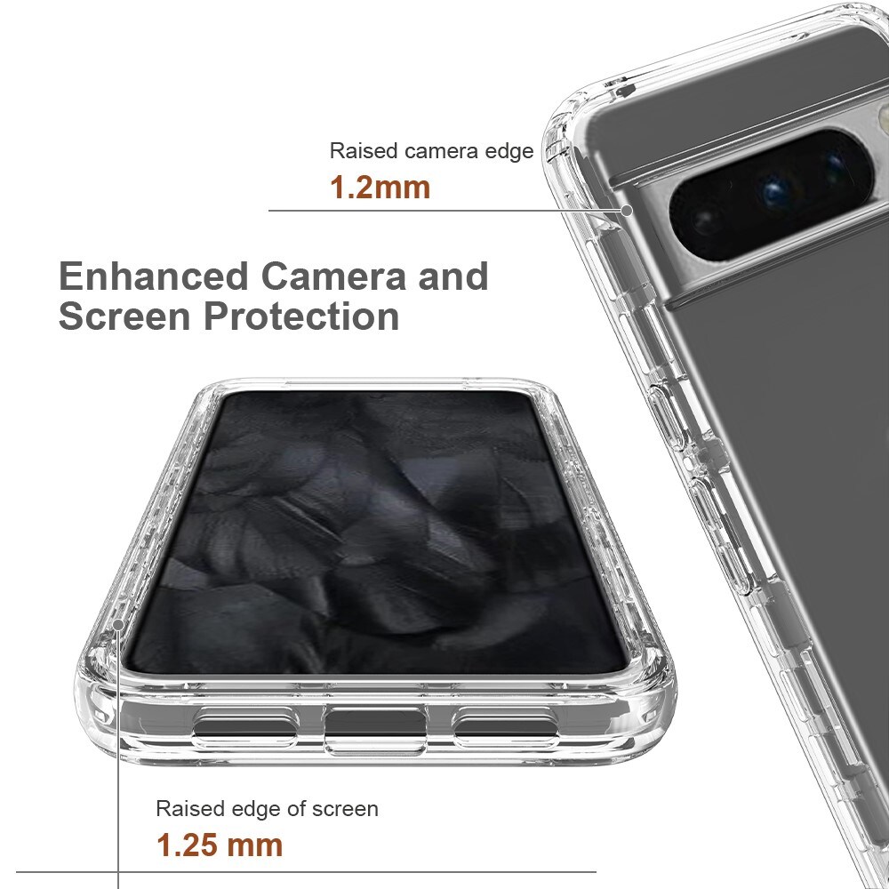 Google Pixel 8 Pro Mobilcover Full Protection, Gennemsigtig