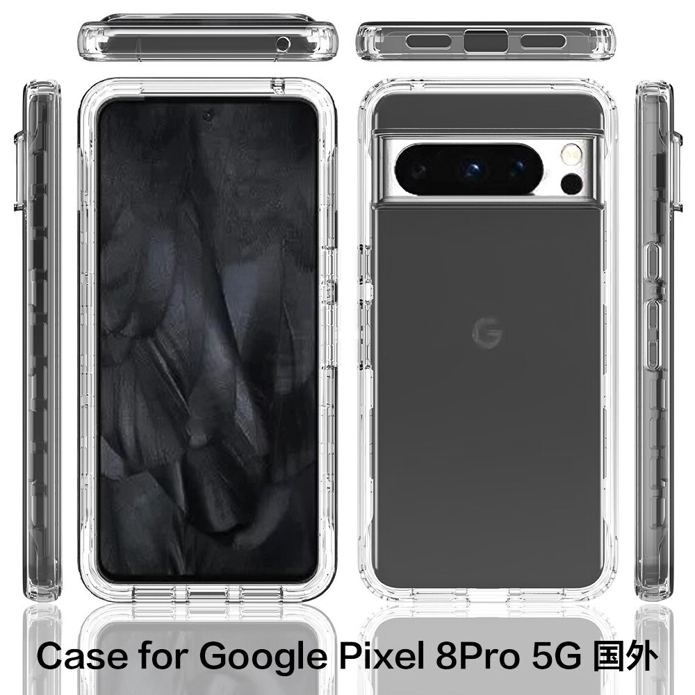 Google Pixel 8 Pro Mobilcover Full Protection, Gennemsigtig