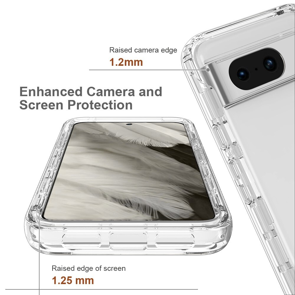 Google Pixel 8 Mobilcover Full Protection, Gennemsigtig