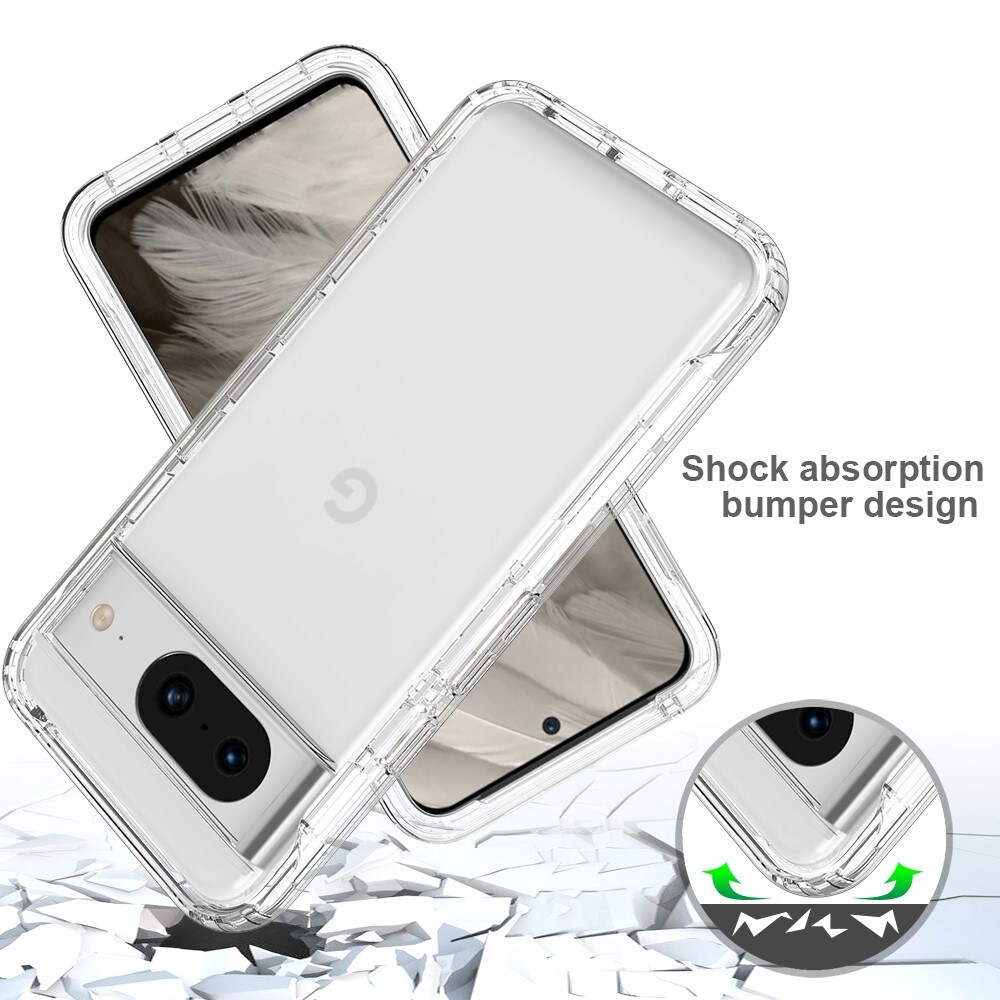 Google Pixel 8 Mobilcover Full Protection, Gennemsigtig