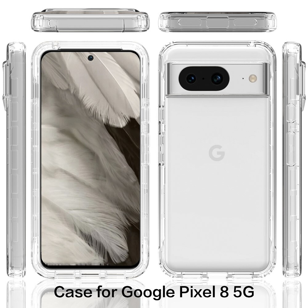 Google Pixel 8 Mobilcover Full Protection, Gennemsigtig