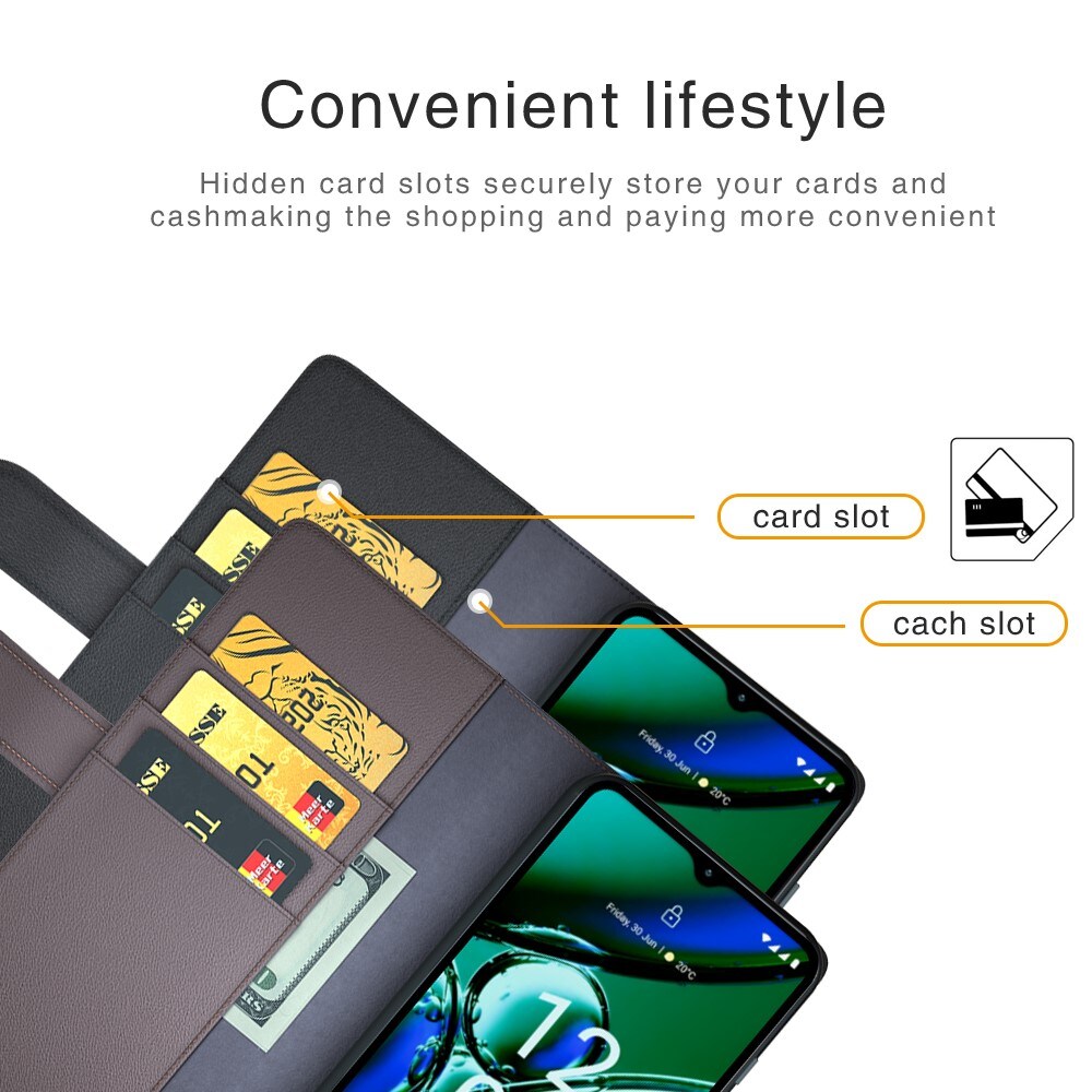  Nokia G42 Slankt mobiletui i ægte læder, Sort