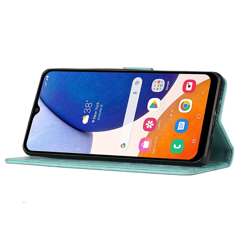 Samsung Galaxy A15 Mobiletui med sommerfugle, Grøn
