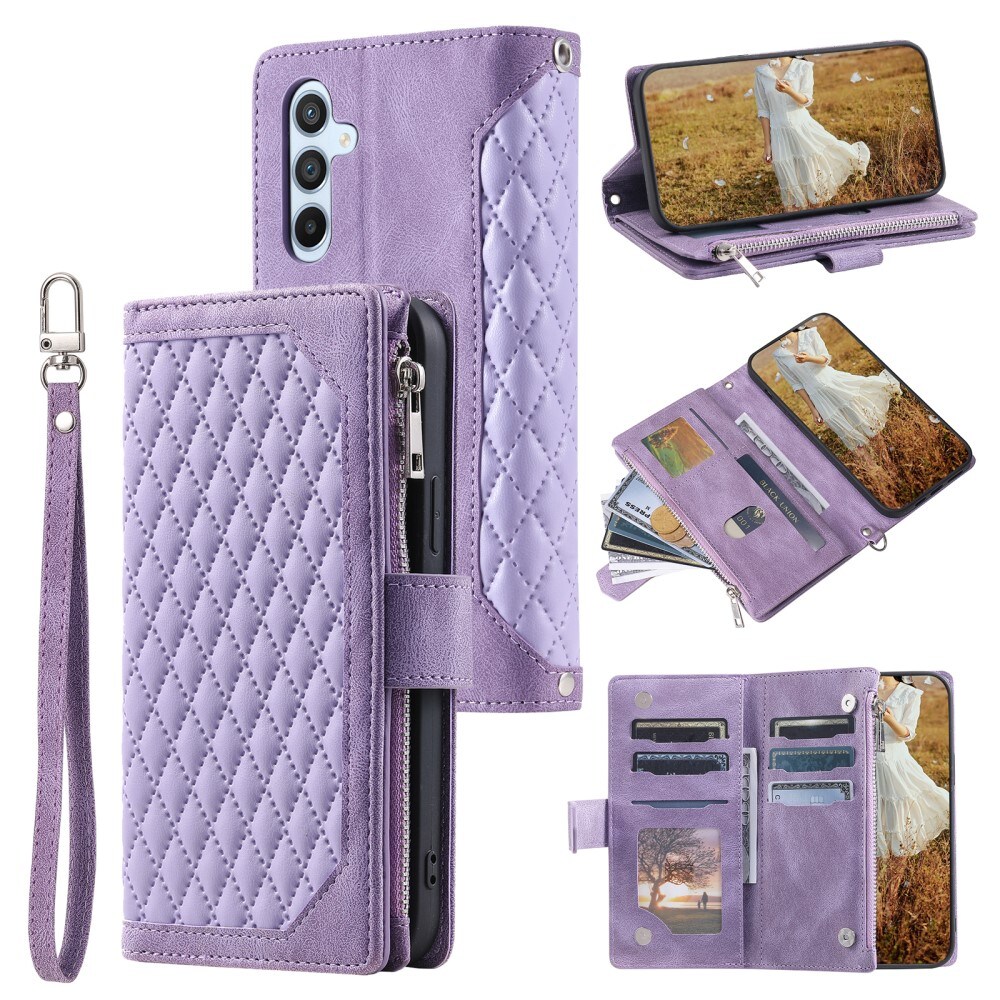 Samsung Galaxy S24 Plus Quiltet pungtaske, Lilla