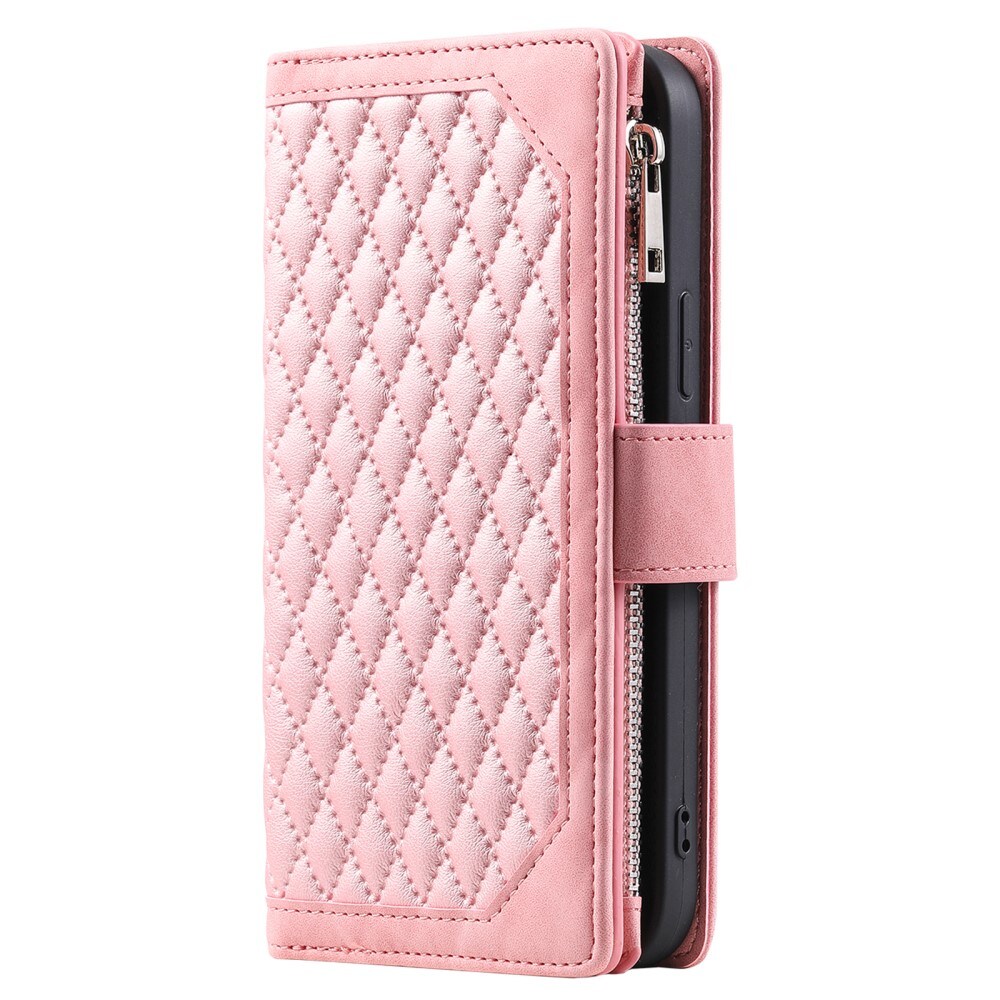 Samsung Galaxy S24 Plus Quiltet pungtaske, Lyserød