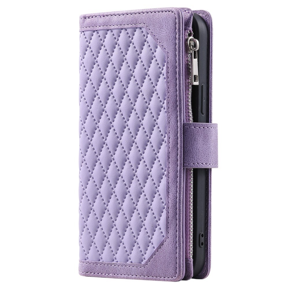 Samsung Galaxy S24 Ultra Quiltet pungtaske, Lilla