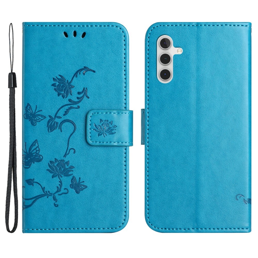 Samsung Galaxy S25 Mobiletui med sommerfugle, Blå