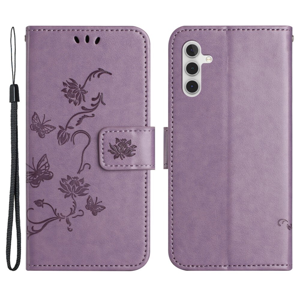 Samsung Galaxy S25 Mobiletui med sommerfugle, Lilla
