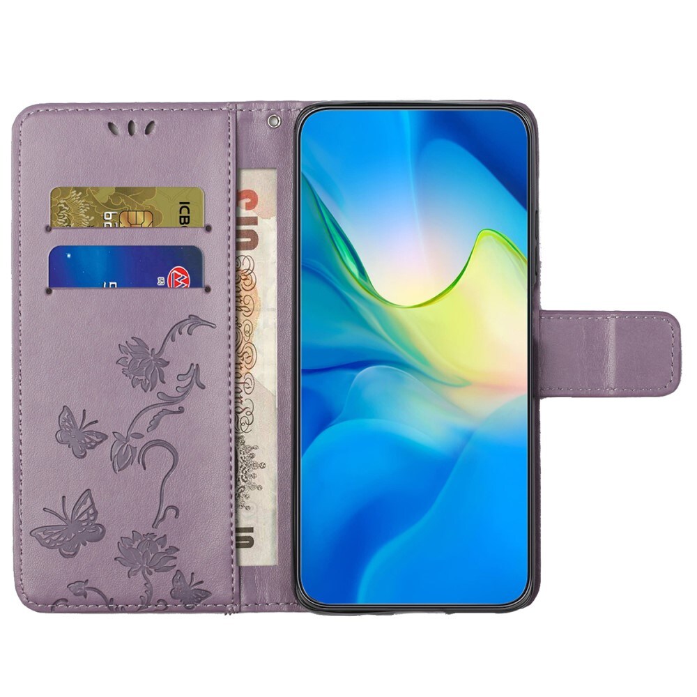 Samsung Galaxy S25 Mobiletui med sommerfugle, Lilla