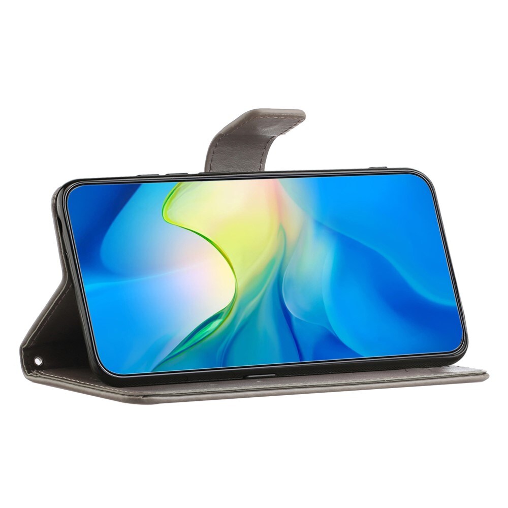 Samsung Galaxy S25 Mobiletui med sommerfugle, Grå