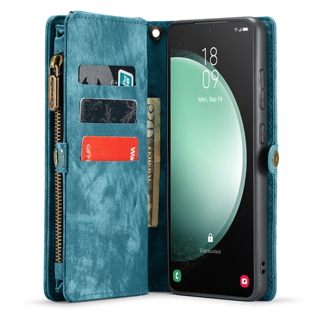 Samsung Galaxy S23 FE Rummeligt pungetui med mange kortholdere, Blå