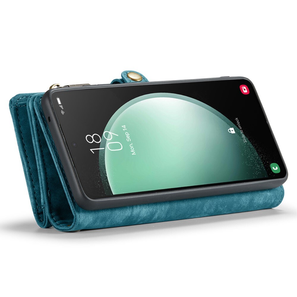 Samsung Galaxy S23 FE Rummeligt pungetui med mange kortholdere, Blå