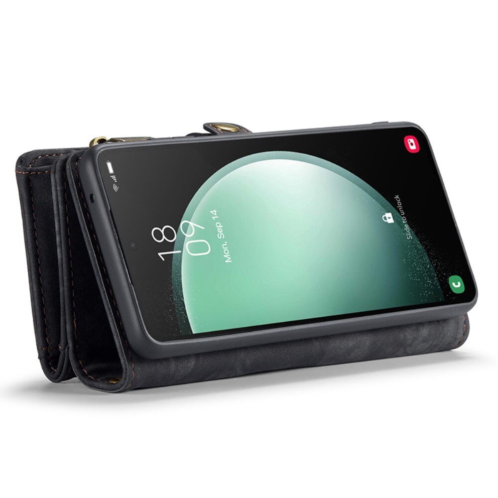 Samsung Galaxy S23 FE Rummeligt pungetui med mange kortholdere, Grå