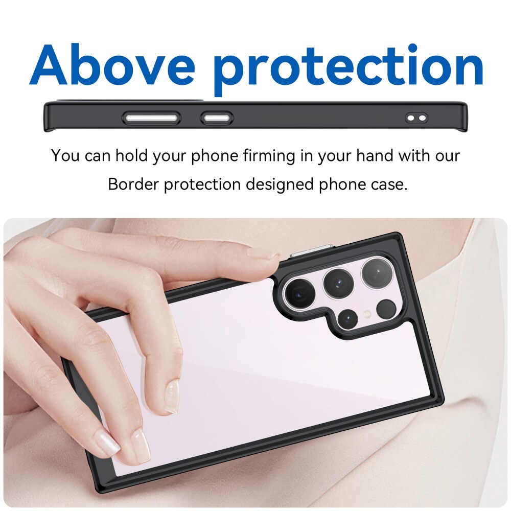 Samsung Galaxy S24 Ultra Crystal Hybrid-cover, Sort