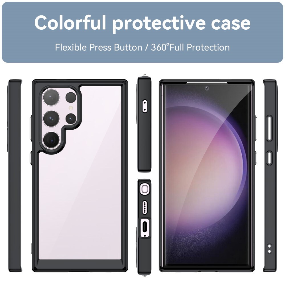 Samsung Galaxy S24 Ultra Crystal Hybrid-cover, Sort