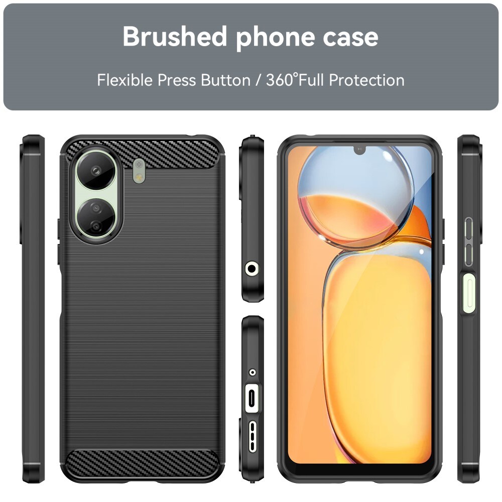 Xiaomi Redmi 13C TPU-cover Brushed, Sort