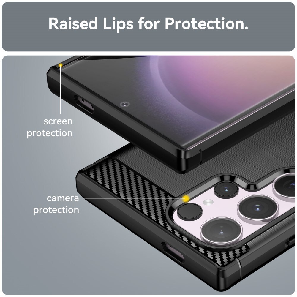 Samsung Galaxy S24 Ultra TPU-cover Brushed, Sort