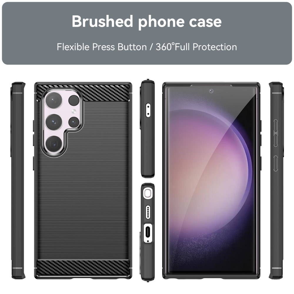 Samsung Galaxy S24 Ultra TPU-cover Brushed, Sort