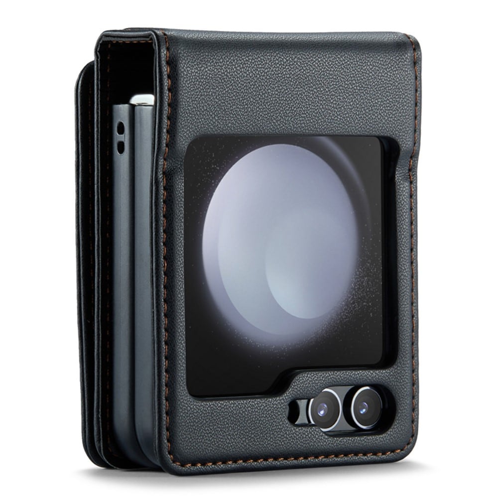 Samsung Galaxy Z Flip 7 FE Cover med indbygget pung og RFID-beskyttelse Sort
