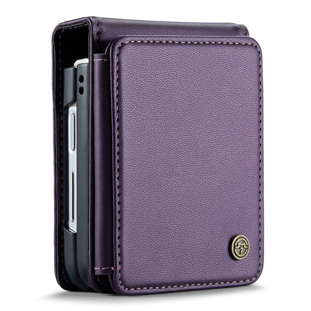 Samsung Galaxy Z Flip 7 FE Cover med indbygget pung og RFID-beskyttelse Lilla