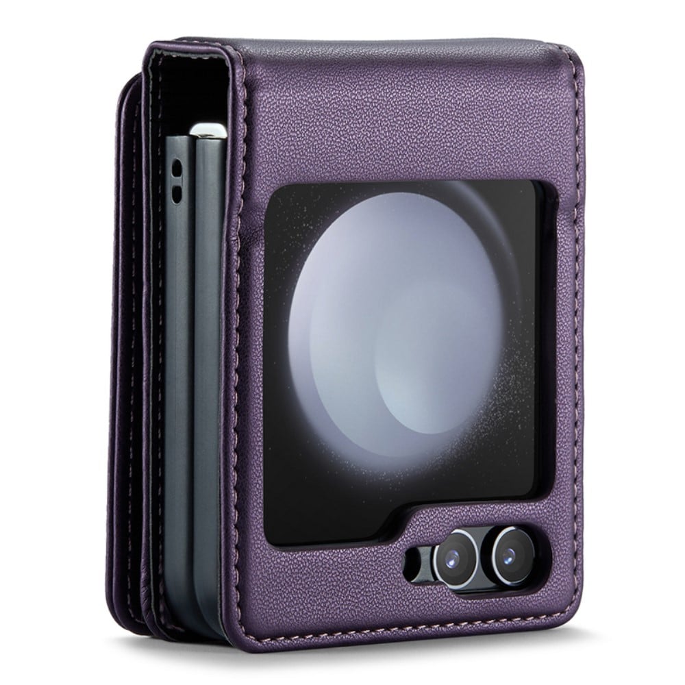 Samsung Galaxy Z Flip 7 FE Cover med indbygget pung og RFID-beskyttelse Lilla