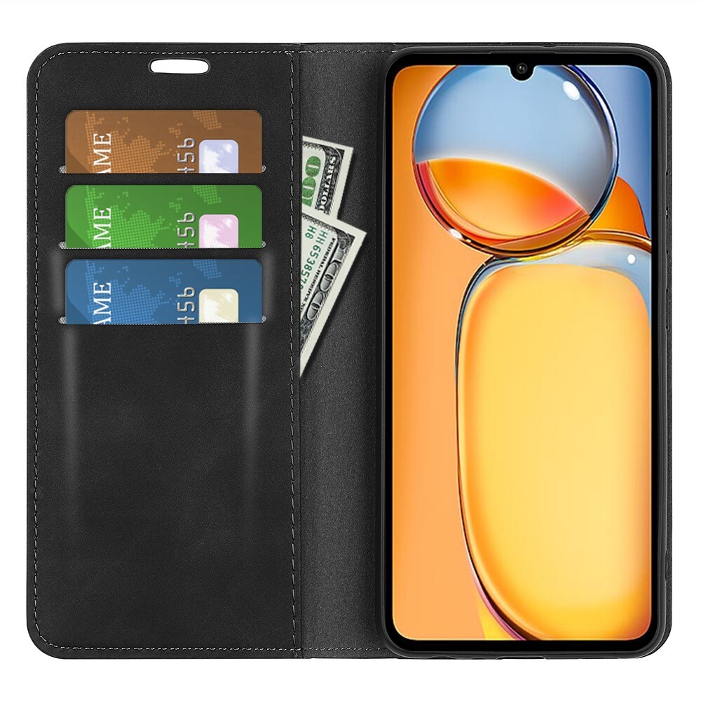 Xiaomi Redmi 13C Slankt etui med kortholder, Sort
