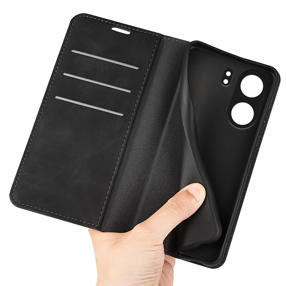 Xiaomi Redmi 13C Slankt etui med kortholder, Sort