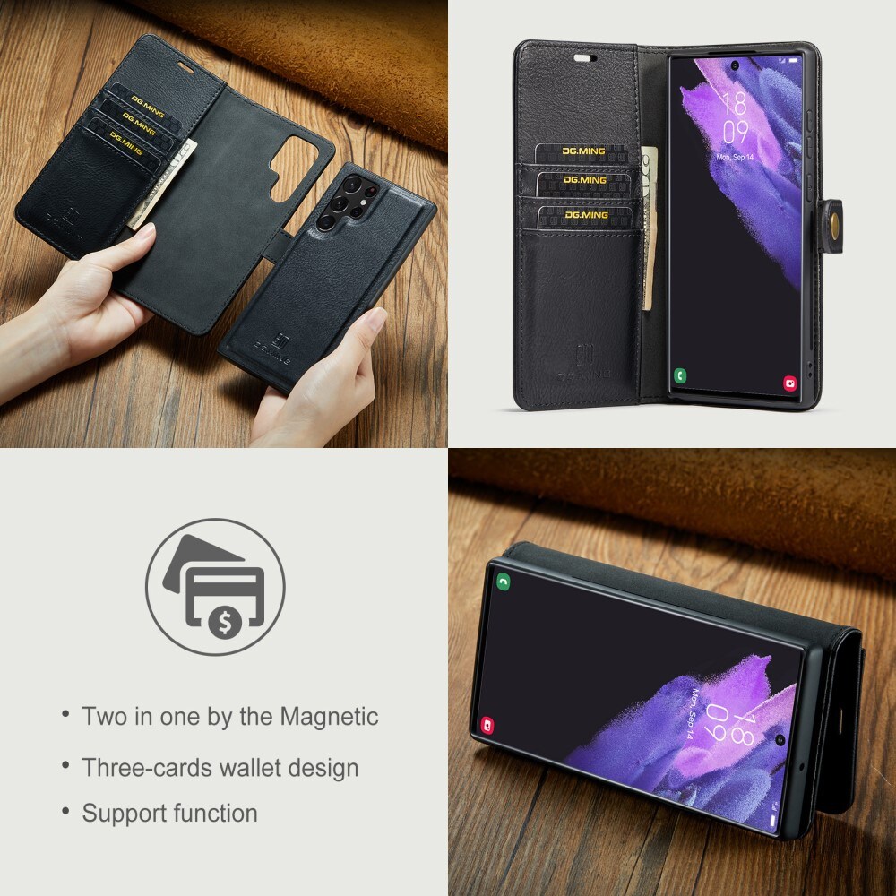 Samsung Galaxy S24 Ultra Pungetui med aftageligt cover, Black